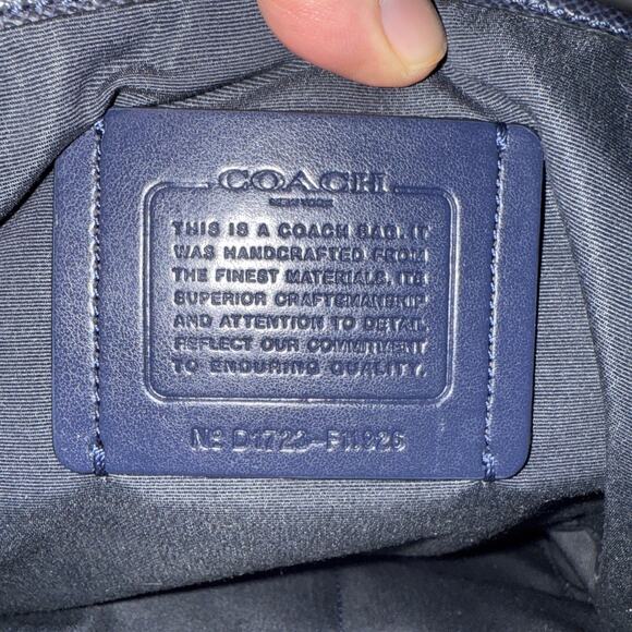 Coach F11926 City Tote Blue Pebbled Leather Shoulder Bag Purse - Picture 7 of 7